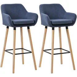 CLP 2er Set Barhocker Grant Stoff   Farbe: dunkelblau