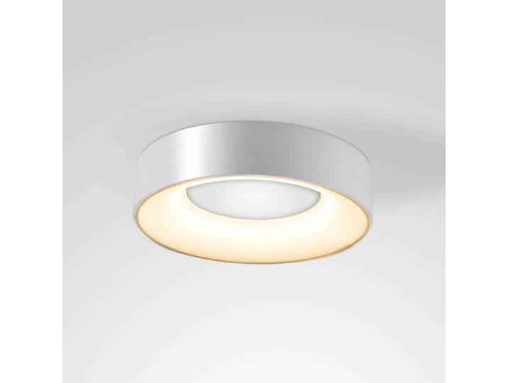 LED-plafondlamp Sauro, dimbaar, chroom / zilver, Hal, Kunststof, Modern, LED plafondlamp