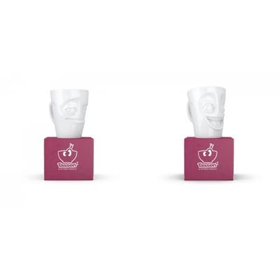 Henkelbecher-Set 2-tlg. - jeweils 350 ml - FIFTYEIGHT Henkelbecher - Dekor Weiß - 1 Set
