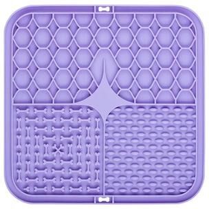 Uplifted Finds Multi Texture Silicone Lick & Slow Feeder Mat purple