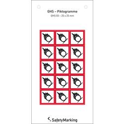 SafetyMarking 30.B1018 GHS-Gefahrenpiktogramm 03 Flamme über Kreis Folie selbstklebend (B x H) 25 mm x 25 mm 15 St.