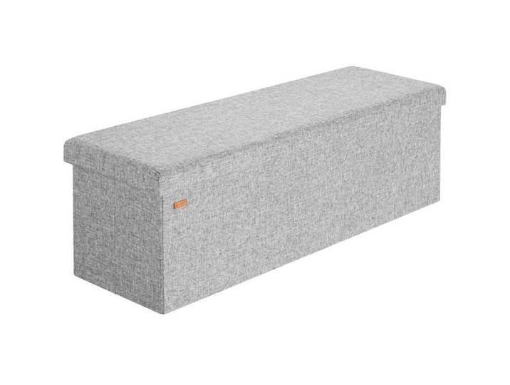 CASARIA® Banc de rangement gris 115 x 38 x 38 cm Siège Coffre de rangement pliable 131L pour salon chambre couloir
