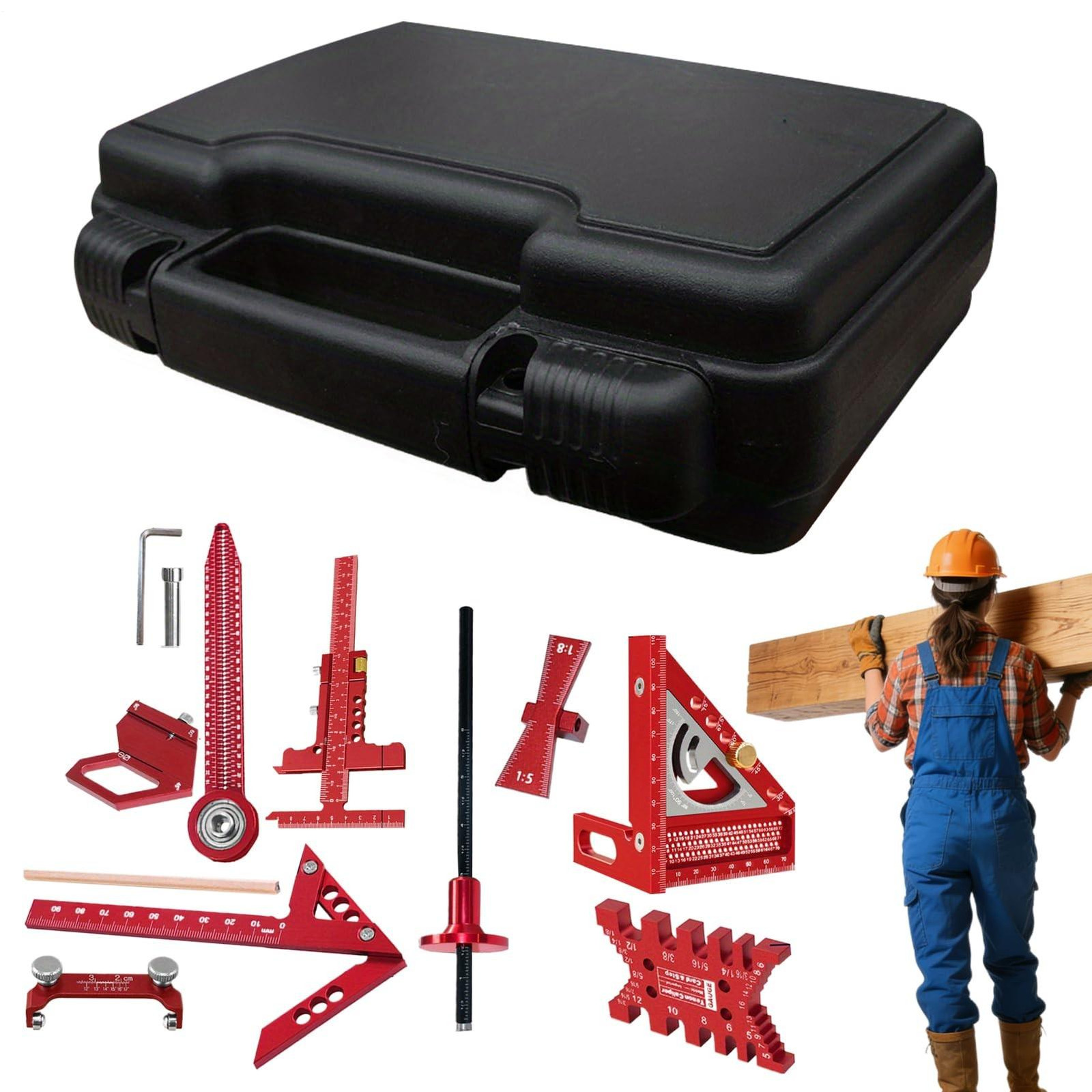 10-Delige Merkloze Houtbewerking Meetgereedschap Set