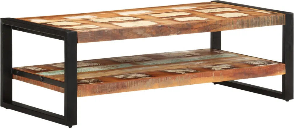 Rio Janna Sled Coffee Table with Storage Brown/Green 40cm H x 120cm W x 60cm D