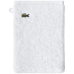 Lacoste Frottier Handtücher Lecroco Waschhandschuh 15x21 cm | blanc - weiß