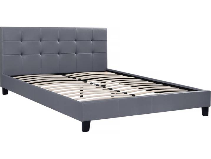 Lit double en pvc Julia - 140 x 190 cm - Gris