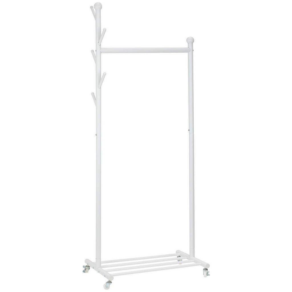 PBJ Kleiderwagen , Weiss , Metall , 68x170x43 cm , Schlafzimmer, Kleiderständer