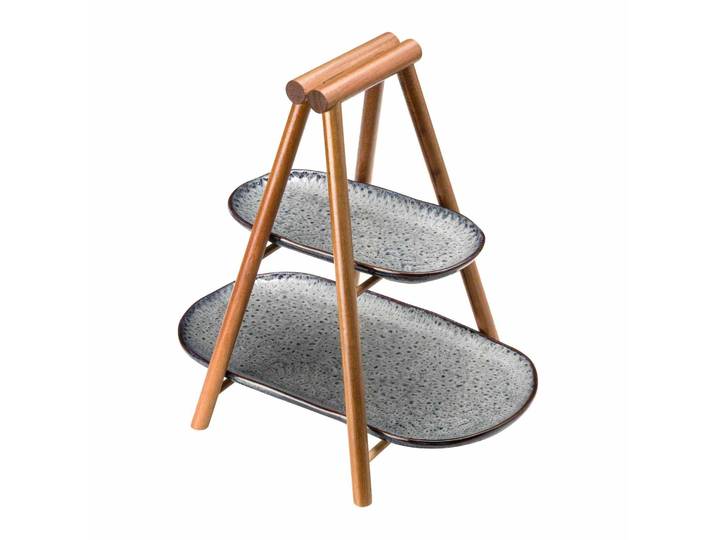 Etagere LEONARDO Etagere Matera 31 cm anthrazit , grau (anthrazit), L:32cm, Keramik, Servierplatten, Etagere