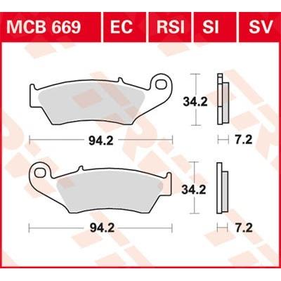 TRW Bremsbelagsatz MCB669EC Bremsbeläge,Bremsklötze,Bremssteine,Bremsbeläge & Bremsbelagsatz,Bremsklötze & Bremsbelagsatz