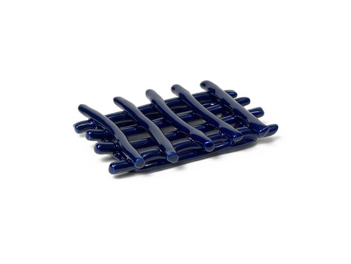 Ferm Living Porte-savon Ceramic 10x14,5 cm Bleu