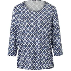 Tchibo - Blusenshirt mit Alloverprint - Damen - Gr. S - weiß/print