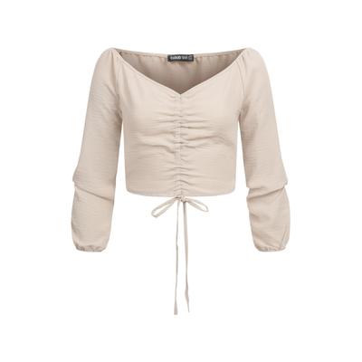 Klassische Bluse CLOUD 5IVE "CLOUD 5IVE", Damen, Gr. XXL, beige, 100% Polyester, Blusen
