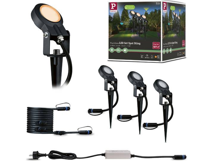 Paulmann Plug & Shine LED Gartenstrahler Sting Basisset insektenfreundlich