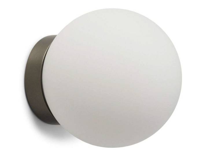 Plafonnier LED Palla C135, gris/blanc, IP44 - Antidark - Salle de bains - Verre