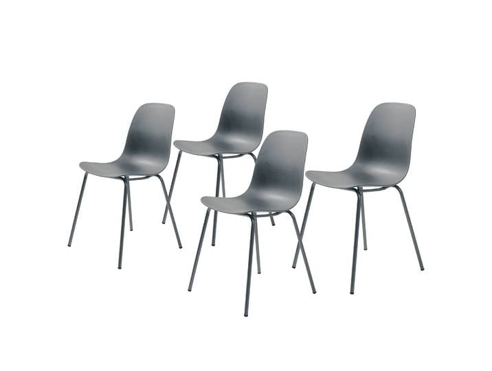 Esszimmerstuhl Felin 4er-Set 50 x 84 x 50cm Grau/Grau
