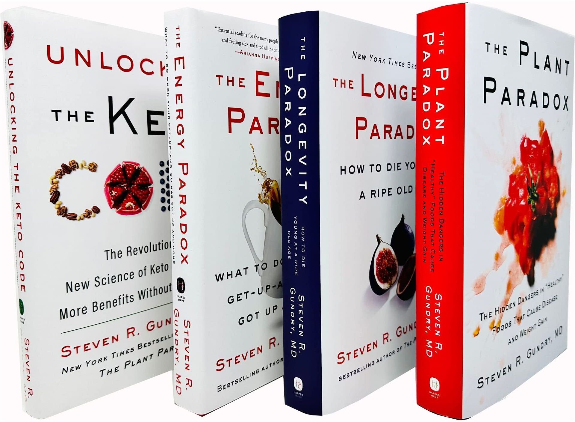 HarperWave ltd Dr. Steven R Gundry MD 4 Books Collection Set (The Plant Paradox, The Longevity Paradox, The Energy Paradox and Unlocking The Keto Code)