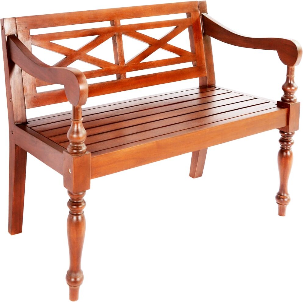 vidaXL Banc Batavia 98 cm Bois d'acajou massif Marron foncé