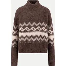 Pullover mit Norwegermuster Braun S