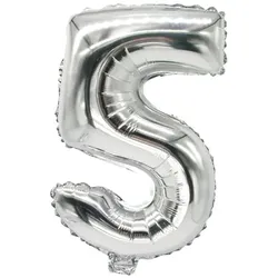 Papstar Folienluftballon »5« silber silber