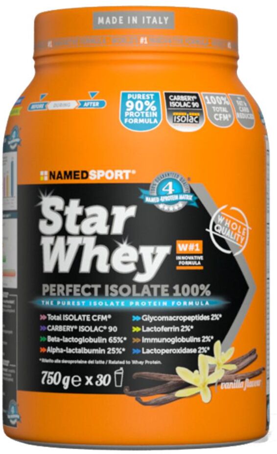 NAMEDSPORT Srl Named Sport Star Whey Vanilla 750g - Proteine del Siero del Latte Isolate