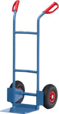 Stahlrohrkarre, bis 200 kg, H 1150 mm, Luftbereifung, blau