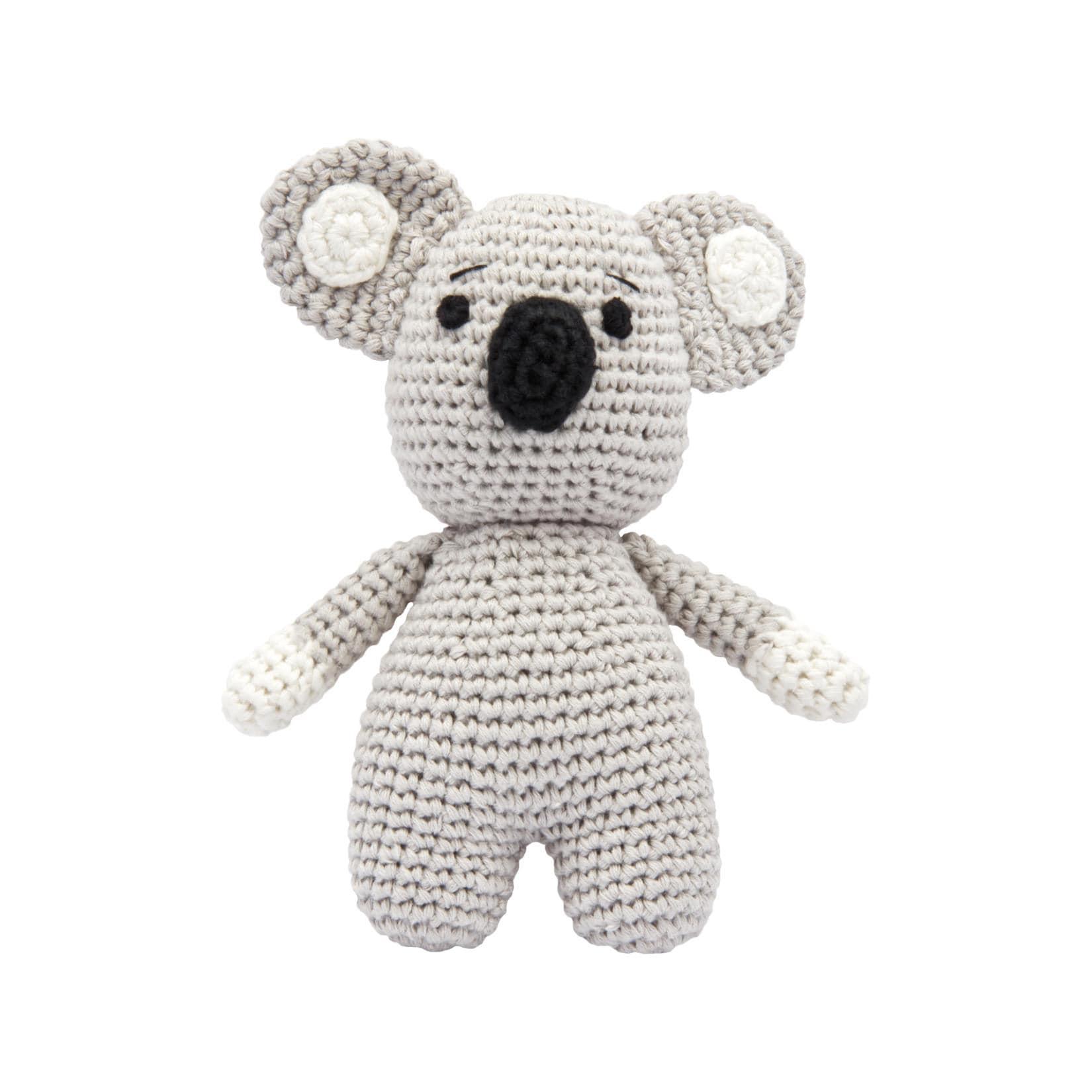 miniHeld Handgestrickter Koala zur Geburt oder Babyparty aus Baumwolle