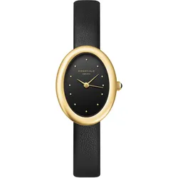 Rosefield OVBGLG-OV18 Damenuhr Oval Schwarz/Goldfarben