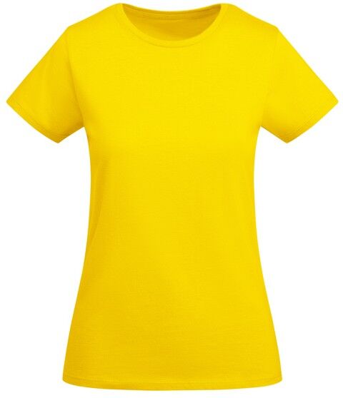 T-shirt femme à personnaliser en coton biologique Breda Woman jaune S