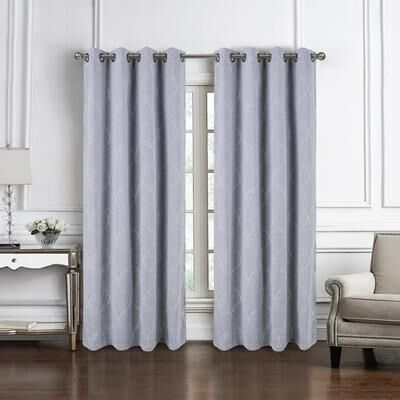 RT Designer Collection "Kimber Embroidered Privacy Window Curtain Panel 84"" or 90"""
