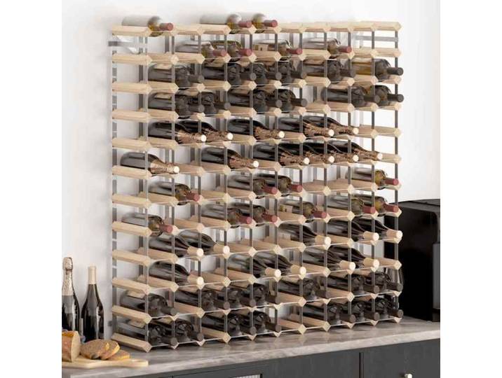 ELORAN Étagère à bouteille - Casier à bouteilles 120 bouteilles - Pinède solide - 110x22 5x110 cm 98291