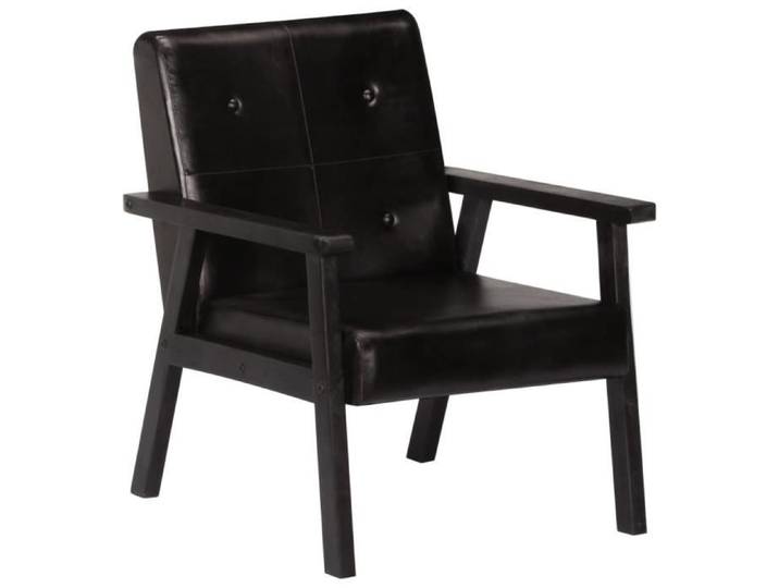 Kawoo Fauteuil Noir Cuir véritable