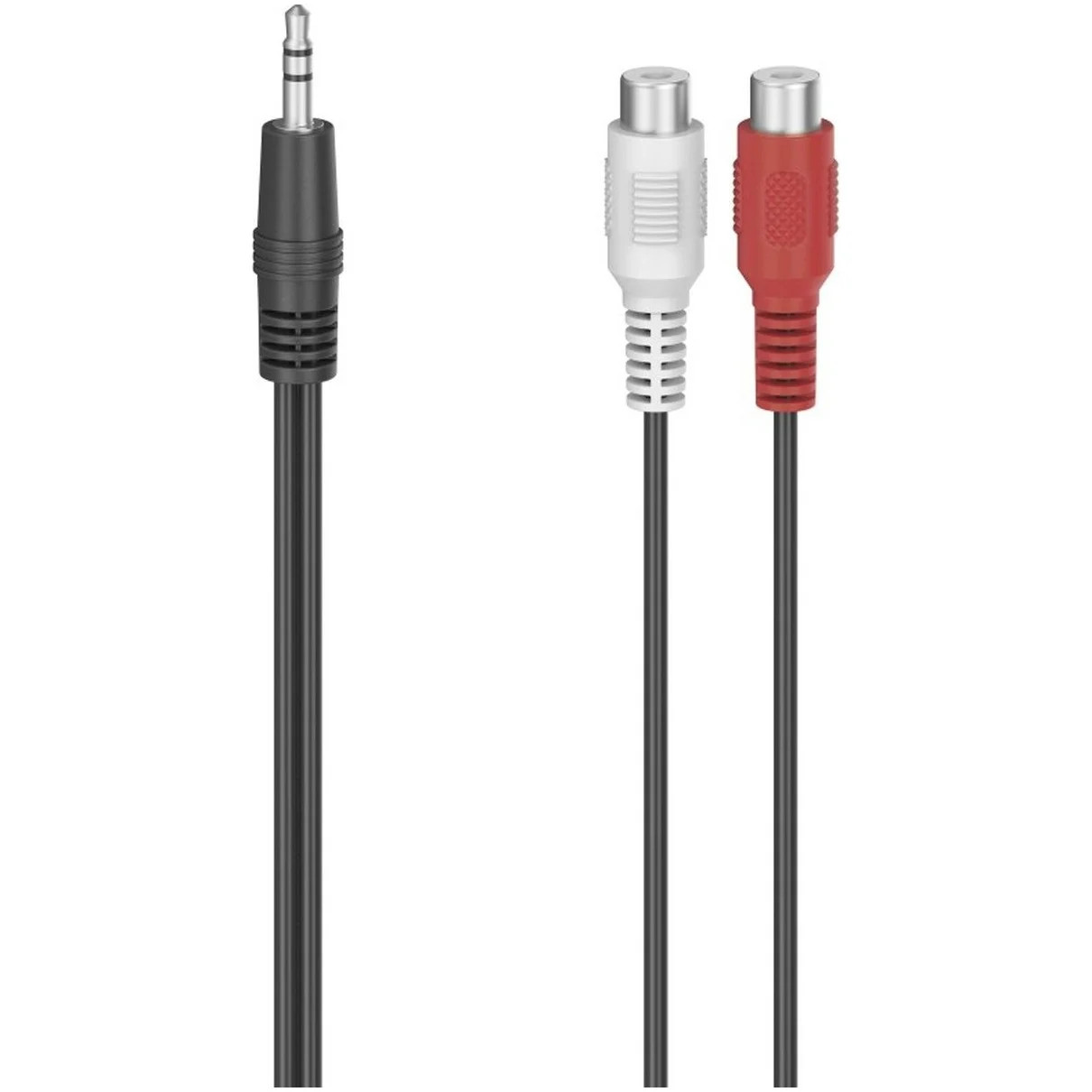 Hama Audio-adapter met 2x cinch-koppeling naar 3,5 mm jack-stekker, stereo mini jack kabel, Zwart