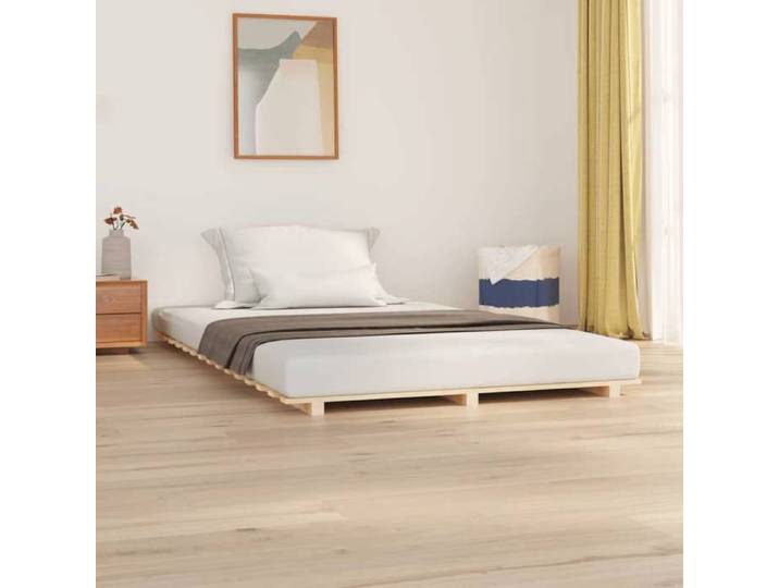 （4361508)Cadre de lit - Lit adulte/enfant Scandinave - 140x190 cm bois de pin massif