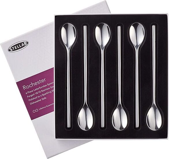Stellar Rochester Polished Set Of 6 Latte/Sundae Spoon Box Set