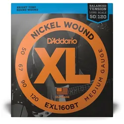D’Addario EXL160BT - XL Bass Nickel Wound, Balanced Tension, Long Scale 50-120 - Saiten E-Bass