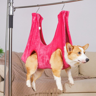 PetsAreLife Pet Grooming Hammock Comfortable Dog Hammock For Nail Trimming, Washing, And Easy Grooming Pink L