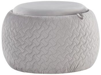 Carson Carrington Astrid Pouf with Natural Wood Tray Top