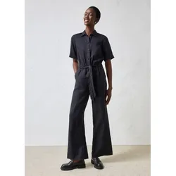 bonprix Jumpsuit aus reinem Leinen, schwarz, Gr.40, eleganter Jumpsuit aus reinem Leinen, mit passendem Bindegürtel