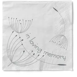 Sovie HORECA Serviette In Loving Memory in weiß  aus Tissue 33 x 33 cm, 100 Stück - Trauer