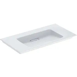 Schrankwaschtisch „One“ mit horizontalem Ablauf 90 × 48 cm in weiß alpin mit KeraTect®