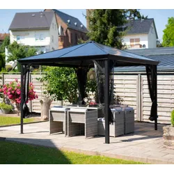 Sojag Verona 1010 | Pavillon mit festem Dach | inkl. Moskitonetz | 3x3 m - Anthrazit