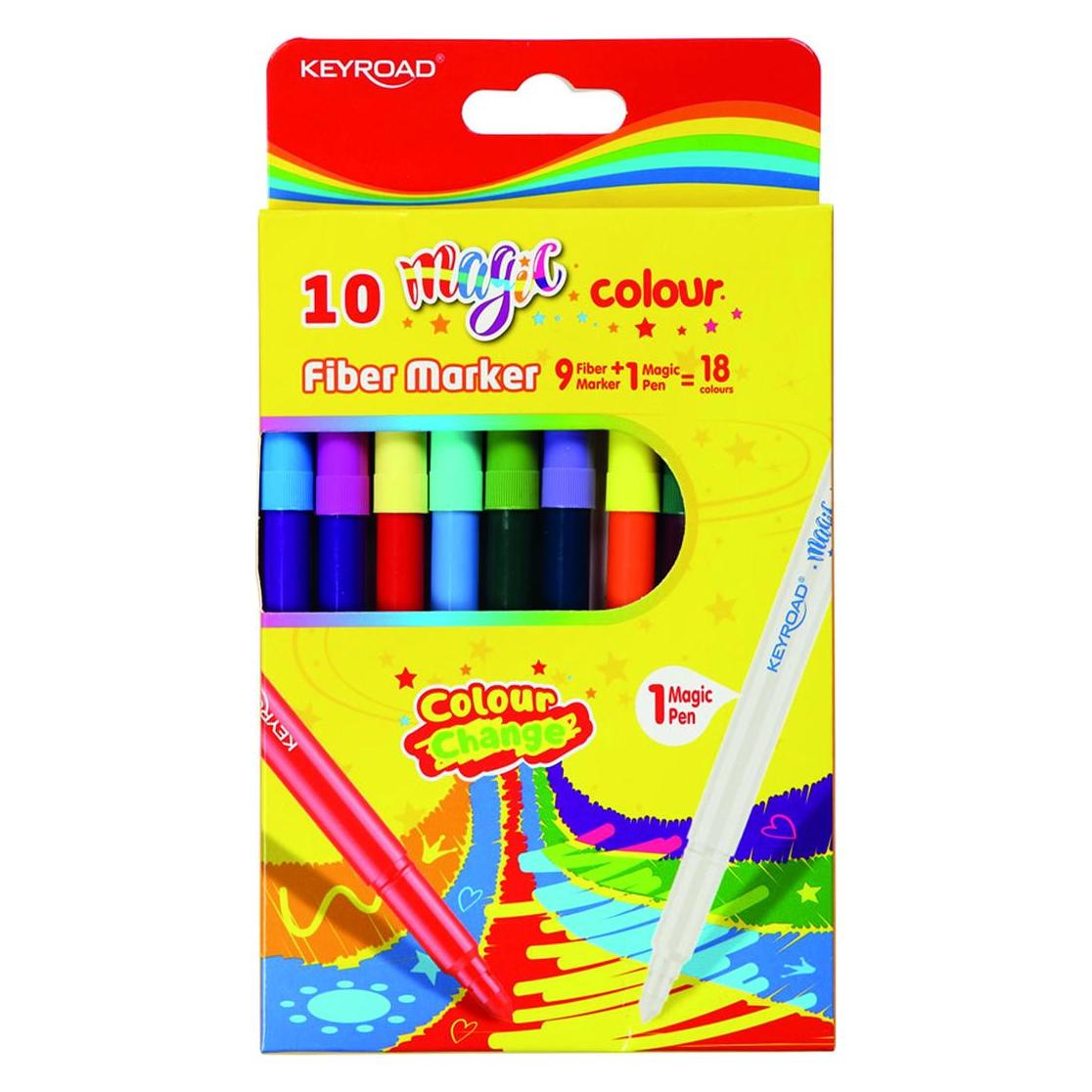 Keyroad -marker, 9 stk. + 1 stk. Magie, 18 farben, an einem anhänger, farbmischung (10x) (497148)