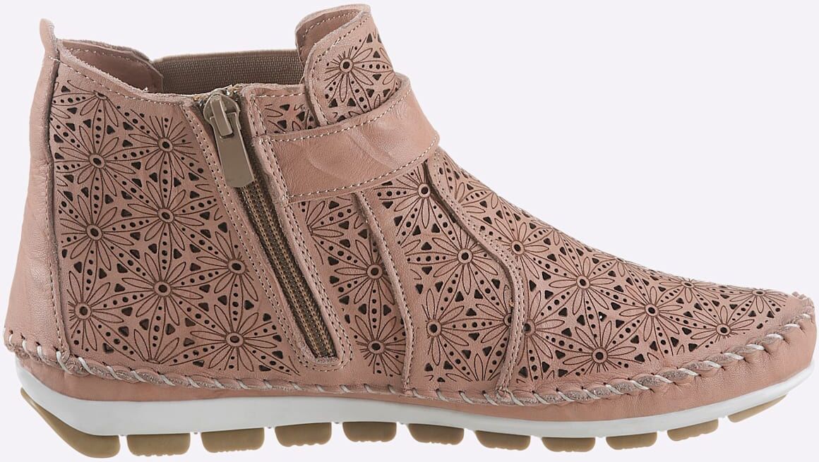 Stiefelette GEMINI, Damen, Gr. 38, rosa (altrosa), Glattleder, Schuhe Stiefelette altrosa 38