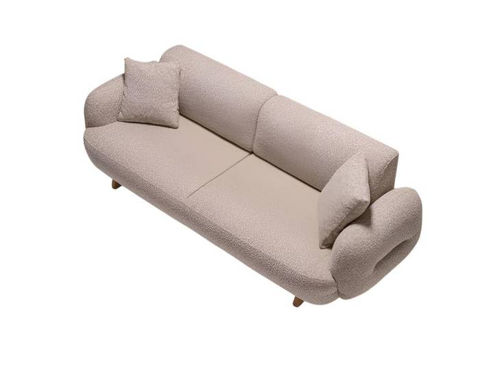 JVmoebel 3-Sitzer Beiges Stoffsofa von JVMoebel mit Kissen und modernem Design