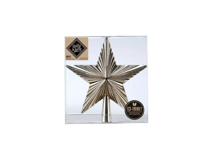 Christbaumschmuck Holly & Jolly Baumspitze Shellac 20 cm , gold, H:20cm, Weihnachtsbaumschmuck, Christbaumschmuck
