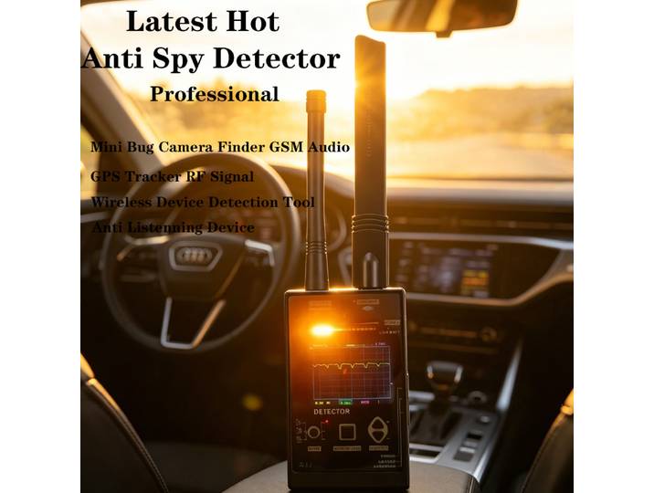 Détecteur de caméra cachée à large bande passante 1 MHz-12 GHz, détecteur de traceur GPS de voiture, détecteur de gadgets, détecteur de bug et de caméra RF, Bluetooth avec alarme LED