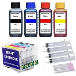Wiederbefüllbare Tintenpatronen wie Epson 503, 503XL + 400 ml Nachfülltinte