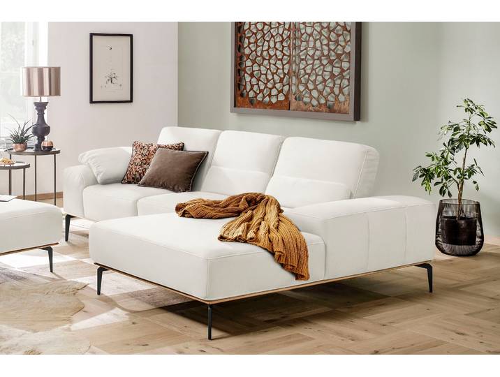 Ecksofa, Longlife Xtra-Leder Z73, Weiß, 279×178 cm, L-Form, Modern, W.SCHILLIG