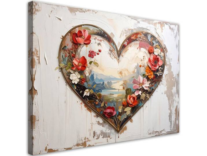Feeby Leinwandbild Liebe 90x60cm, Rot, Herz/Romantik, Rechteckig, 90x60 cm, Bilder & Rahmen, Bilder, Leinwandbilder