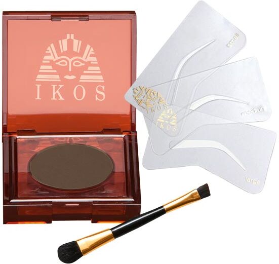 IKOS Augenbrauen-Formliner Set (Puder 3g + 3 x Schablonen + Pinsel)